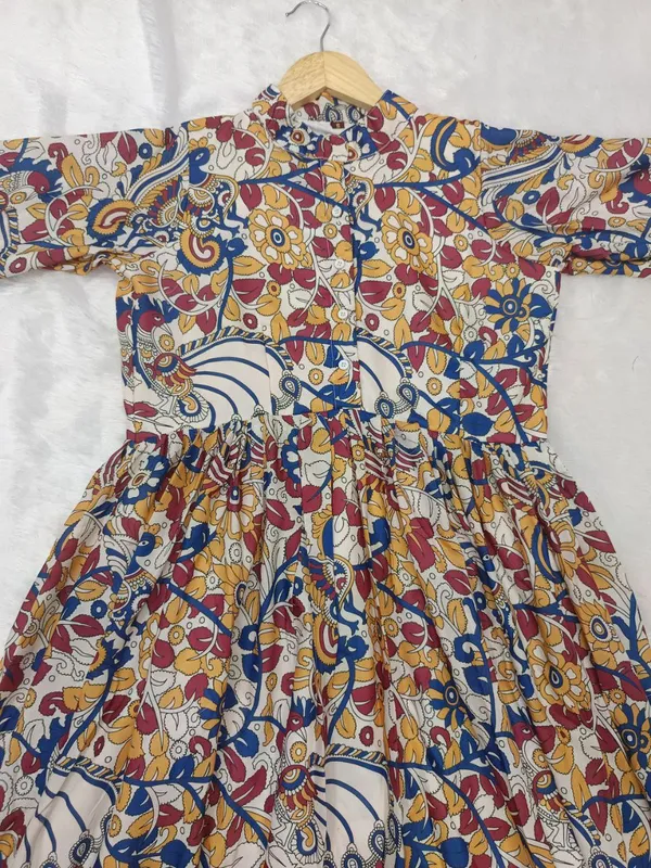 Multicolor_Kalamkari_Printed_Soft_Cotton_Dress_For_Women