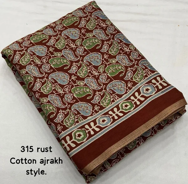 Maroon_Ajrakh_Printed_Cotton_Saree_For_Women
