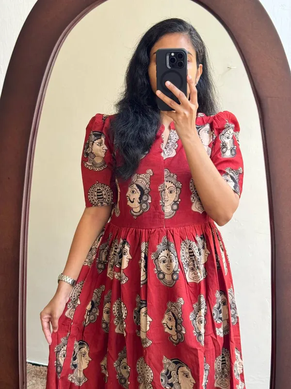 Maroon_Kantaraprined_Dress_For_Women