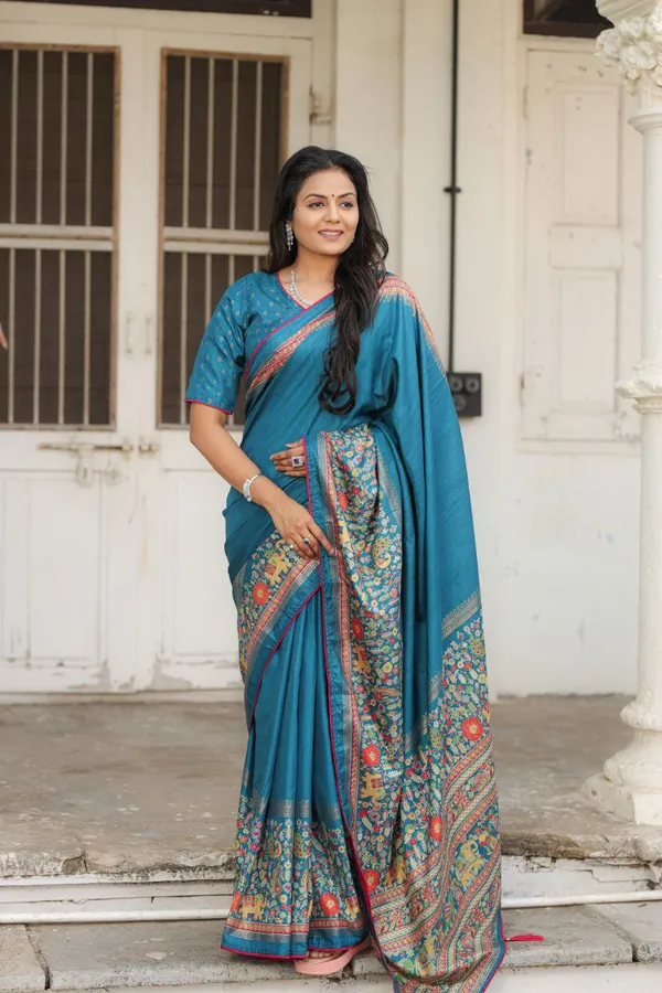 Rama_Chanderi_Printed_Saree_For_Women