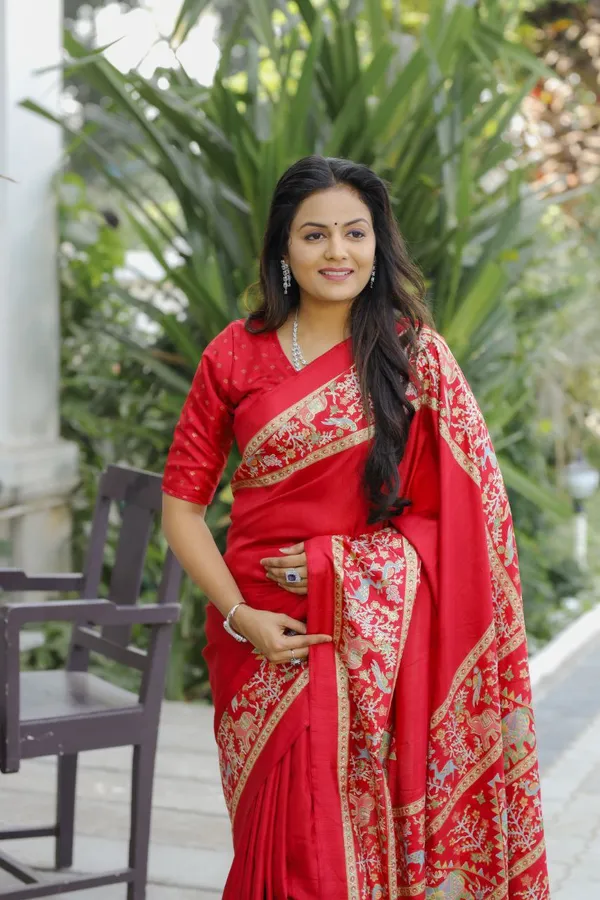 Red_Chanderi_Printed_Saree_For_Women