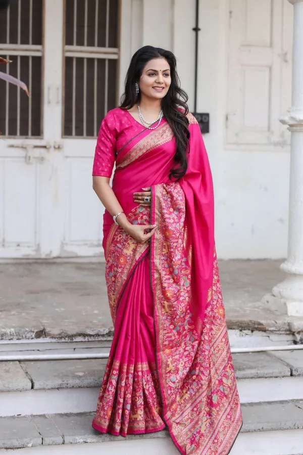 Pink__Chanderi_Printed_Saree_For_Women