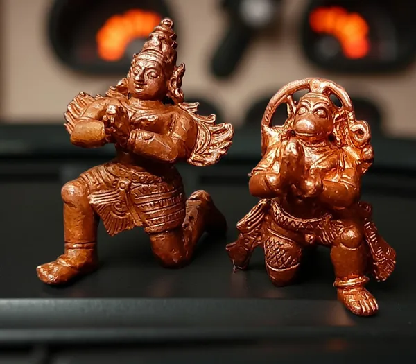 Brownish-Orange_Copper_Idols,_1.7_Inches,_Handmade_Hanuman_And_Garuda,_100Grams,_Patina_Antique_Finish,_Pack_Of_1_Piece