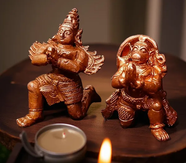 Brownish-Orange_Copper_Idols,_1.7_Inches,_Handmade_Hanuman_And_Garuda,_100Grams,_Patina_Antique_Finish,_Pack_Of_1_Piece