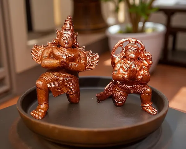 Brownish-Orange_Copper_Idols,_1.7_Inches,_Handmade_Hanuman_And_Garuda,_100Grams,_Patina_Antique_Finish,_Pack_Of_1_Piece