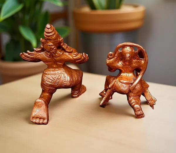 Brownish-Orange_Copper_Idols,_1.7_Inches,_Handmade_Hanuman_And_Garuda,_100Grams,_Patina_Antique_Finish,_Pack_Of_1_Piece