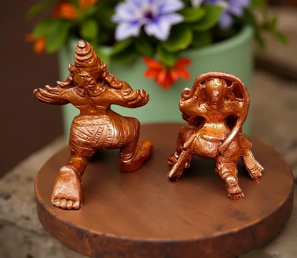 Brownish-Orange_Copper_Idols,_1.7_Inches,_Handmade_Hanuman_And_Garuda,_100Grams,_Patina_Antique_Finish,_Pack_Of_1_Piece