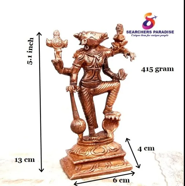 Brownish-Orange_Copper_Idols_India,_5.1_Inches,_Handmade_Rarest_First_Time_To_Market_Boovaraga,_415G,_Patina_Antique_Finish,_Pack_Of_1_Piece