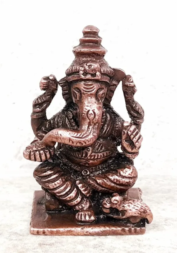 Brownish-Orange_Copper_Idols,_1.6_Inches,_Handmade_Ganesh,_48G,_Patina_Antique_Finish,_Pack_Of_1_Piece