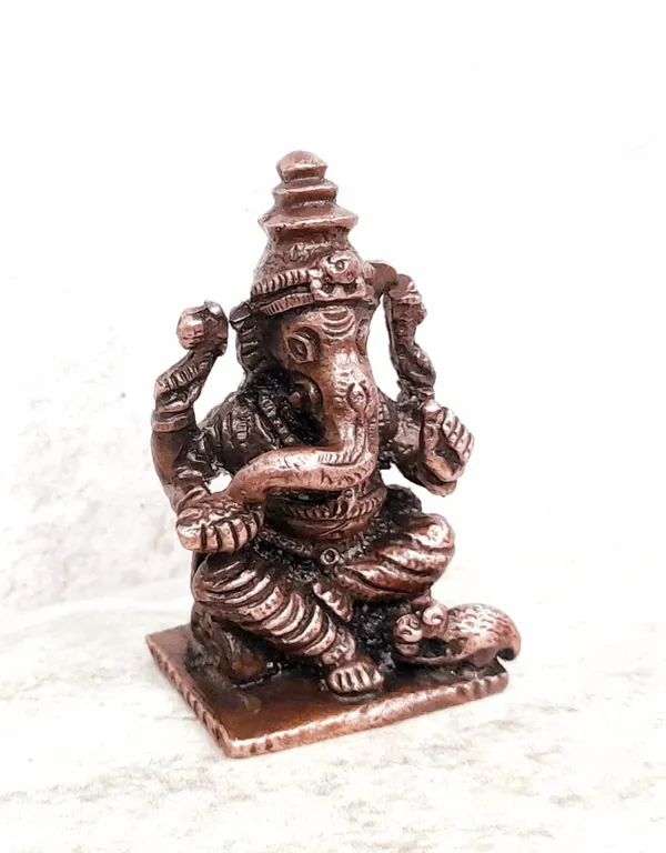Brownish-Orange_Copper_Idols,_1.6_Inches,_Handmade_Ganesh,_48G,_Patina_Antique_Finish,_Pack_Of_1_Piece