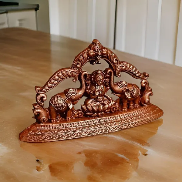 Brownish-Orange_Copper_Idols_India,_1.3_Inches,_Handmade_Mahalakshmi_Idols_With_Paired_Elephants,_55G,_Patina_Antique_Finish,_Pack_Of_1_Piece