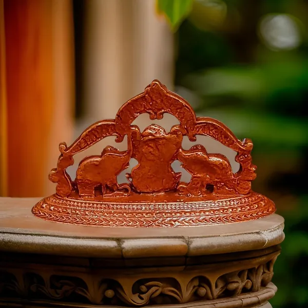 Brownish-Orange_Copper_Idols_India,_1.3_Inches,_Handmade_Mahalakshmi_Idols_With_Paired_Elephants,_55G,_Patina_Antique_Finish,_Pack_Of_1_Piece