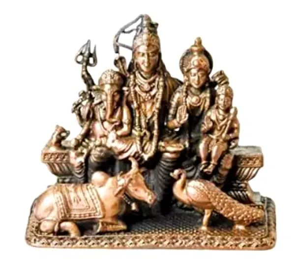 Brown_Copper_Idols_Of_God_Shiva_Parivar,_2.5_Inch,_350G,_Handmade_Idols,_Pack_Of_1_Piece