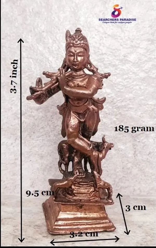 Brownish-Orange_Copper_Idols_India,_3.7_Inches,_Handmade_God_Krishna_185_Gram,_Patina_Antique_Finish,_Pack_Of_1_Piece