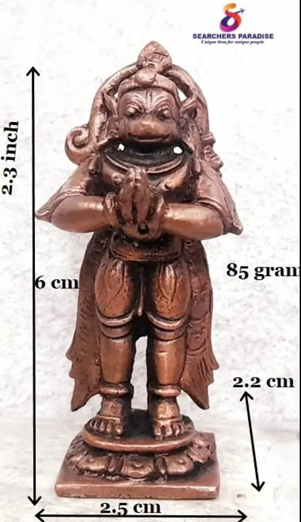 Brownish-Orange_Copper_Idols_Indiaby,_2.5_Inches,_Handmade_Standing_God_Hanuman,_85G,_Patina_Antique_Finish,_Pack_Of_1_Piece
