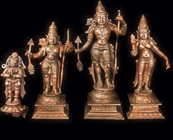Brownish-Orange_Copper_Idols_Of_God_Ram_Darbar,_6_Inch,_1.6_Kg,_Patina_Antique_Finish,_Pack_Of_4_Piece
