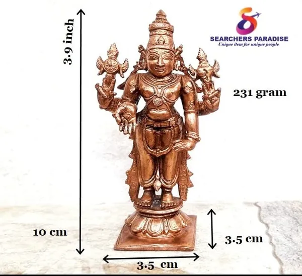 Brownish-Orange_Copper_Idols_India,_3.9_Inches,_Handmade_Lord_Venkateswara,_231Grams,_Patina_Antique_Finish,_Pack_Of_1_Piece