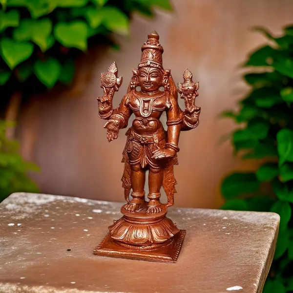Brownish-Orange_Copper_Idols_India,_3.9_Inches,_Handmade_Lord_Venkateswara,_231Grams,_Patina_Antique_Finish,_Pack_Of_1_Piece