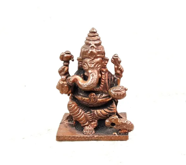 Brownish-Orange_Copper_Idols,_3.8_Cm,_Handmade_Little_Ganesh_40Grams,_Patina_Antique_Finish,_Pack_Of_1_Piece