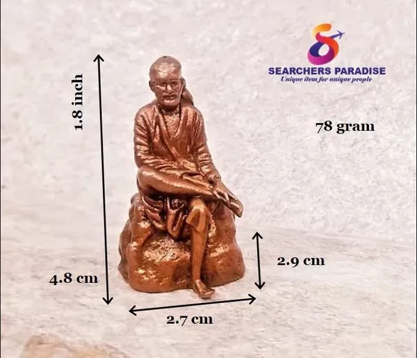 Brownish-Orange_Copper_Idols_Indiaby,_1.8_Inches,_Handmade_Saibaba_Idol,_78G,_Patina_Antique_Finish,_Pack_Of_1_Piece