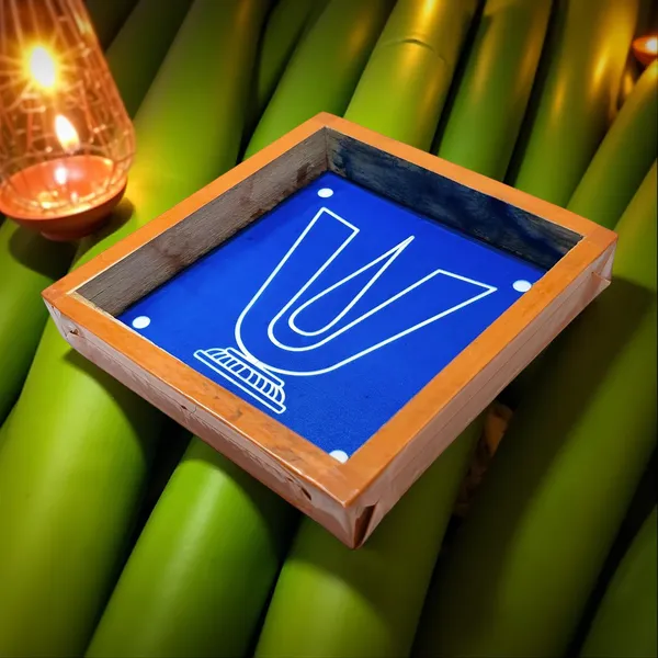Searchers_ParadiseVadakalai_Namah_Rangoli_Stencil_Wooden_5x5_Inches_Pack_of_1_Piece