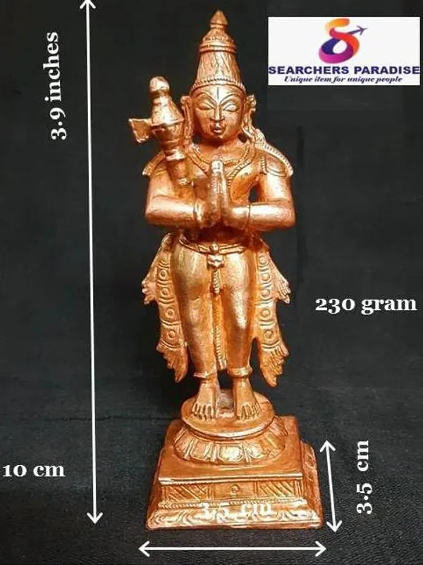 Brownish-Orange_Copper_Idols_Indiaby_3.9Inches,_Rarest_Handmade_Chandikeswarar,_230G,_Patina_Antique_Finish,_Pack_Of_1_Piece