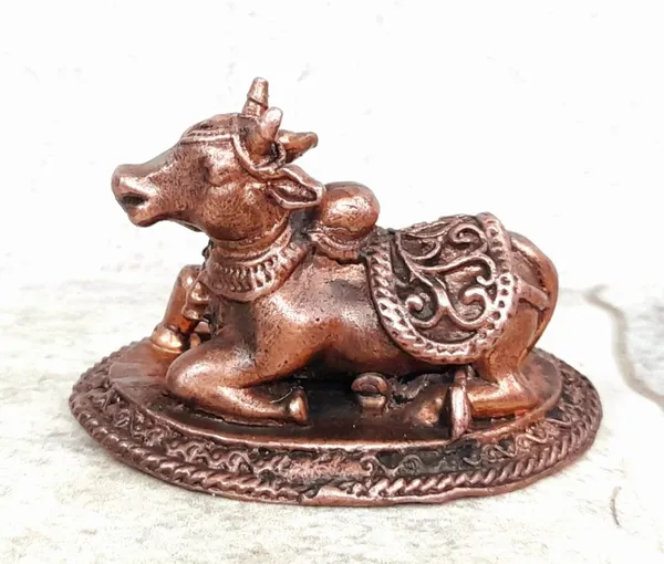 Brownish-Orange_Copper_Idols,_3.3_Inches,_Handmade_Nandhi,_80G,_Patina_Antique_Finish,_Pack_Of_1_Piece