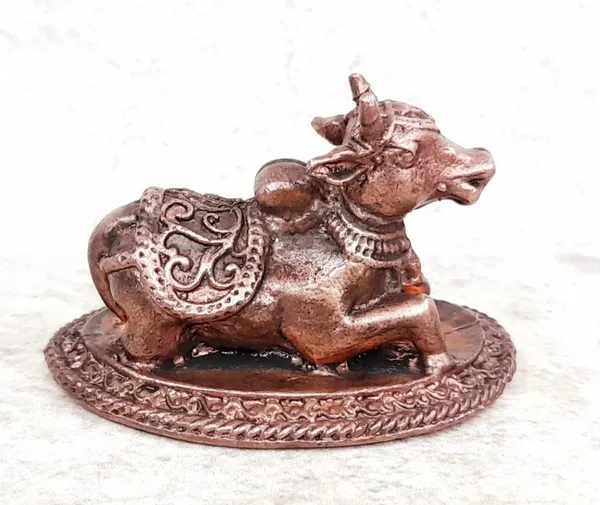Brownish-Orange_Copper_Idols,_3.3_Inches,_Handmade_Nandhi,_80G,_Patina_Antique_Finish,_Pack_Of_1_Piece