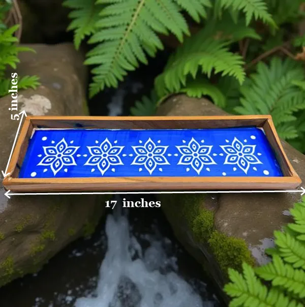Searchers_Paradise_Star_Flower_Border_Rangoli_Stencil_Wooden_17x5_Inches_Pack_of_1_Piece