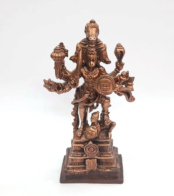 Brownish-Orange_Copper_Idols_Of_God_Panchamuki_Hanuman,_4.1_Inches,_296G,_Patina_Antique_Finish,_Pack_Of_1_Piece