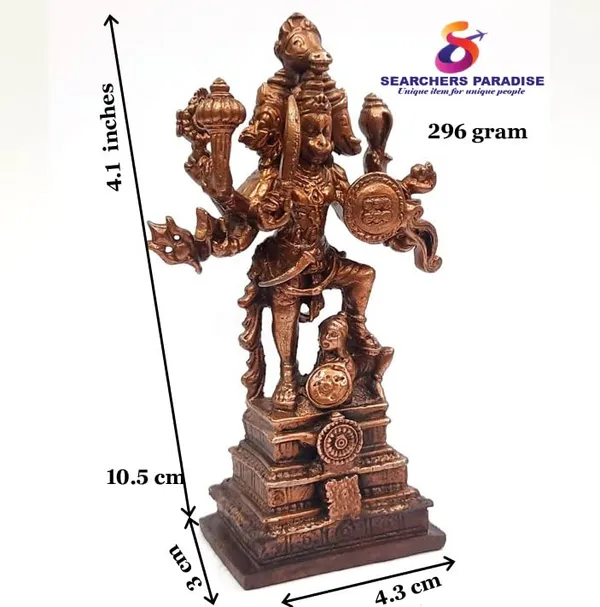 Brownish-Orange_Copper_Idols_Of_God_Panchamuki_Hanuman,_4.1_Inches,_296G,_Patina_Antique_Finish,_Pack_Of_1_Piece