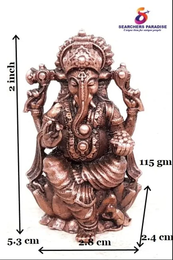 Brownish-Orange_Copper_Idolsby,_2_Inches,_Handmade_Ganesh,_115Grams,_Patina_Antique_Finish,_Pack_Of_1_Piece