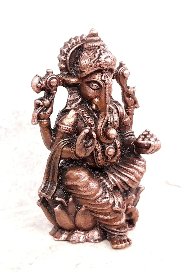 Brownish-Orange_Copper_Idolsby,_2_Inches,_Handmade_Ganesh,_115Grams,_Patina_Antique_Finish,_Pack_Of_1_Piece