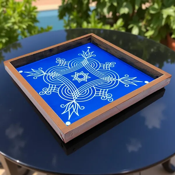 Searchers_Paradise_Iyengar_Padi_Kolam_Rangoli_Stencil_Model_4_Wooden_10x10_Inches_Pack_of_1_Piece