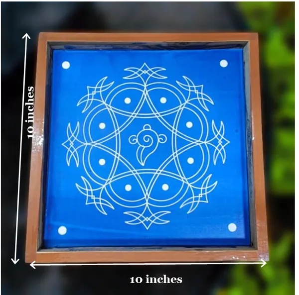 Searchers_Paradise_Iyengar_Padi_Kolam_Rangoli_Stencil_Model_4_Wooden_10x10_Inches_Pack_of_1_Piece