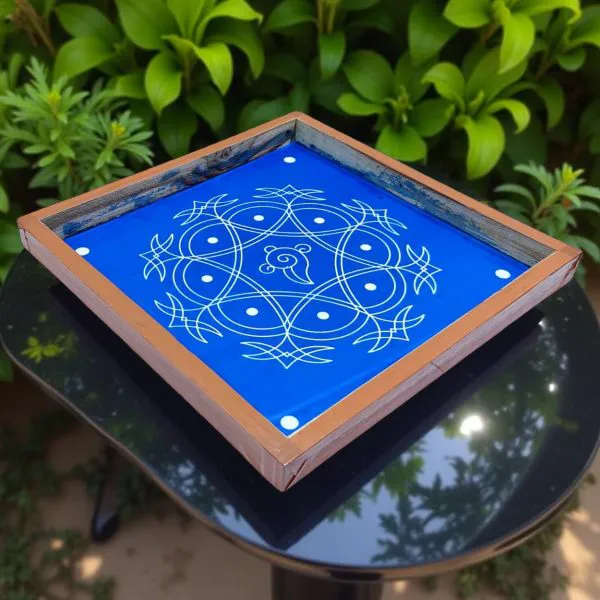 Searchers_Paradise_Iyengar_Padi_Kolam_Rangoli_Stencil_Model_4_Wooden_10x10_Inches_Pack_of_1_Piece