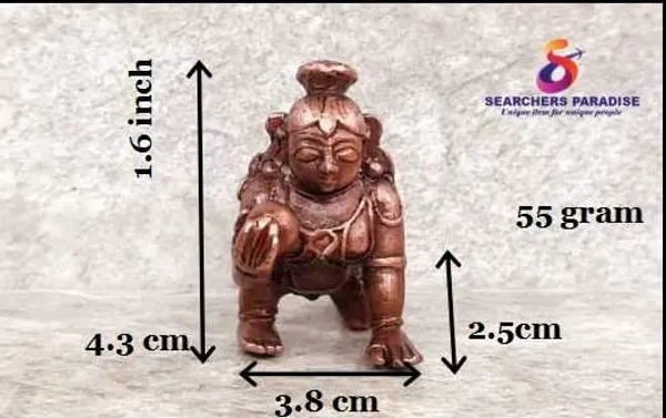 Brownish-Orange_Copper_Idols_Of_God_Bal_Krishna_With_Laddu_By_Searchers_Paradise,_1.6_Inches,_55G,_Patina_Antique_Finish,_Pack_Of_1_Piece