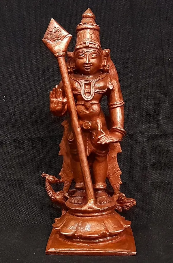 Brown_Copper_Idols_Of_God_Murugar_11.5_Cm,_322_Gram,_Patina_Antique_Finish,_Pack_Of_1_Piece