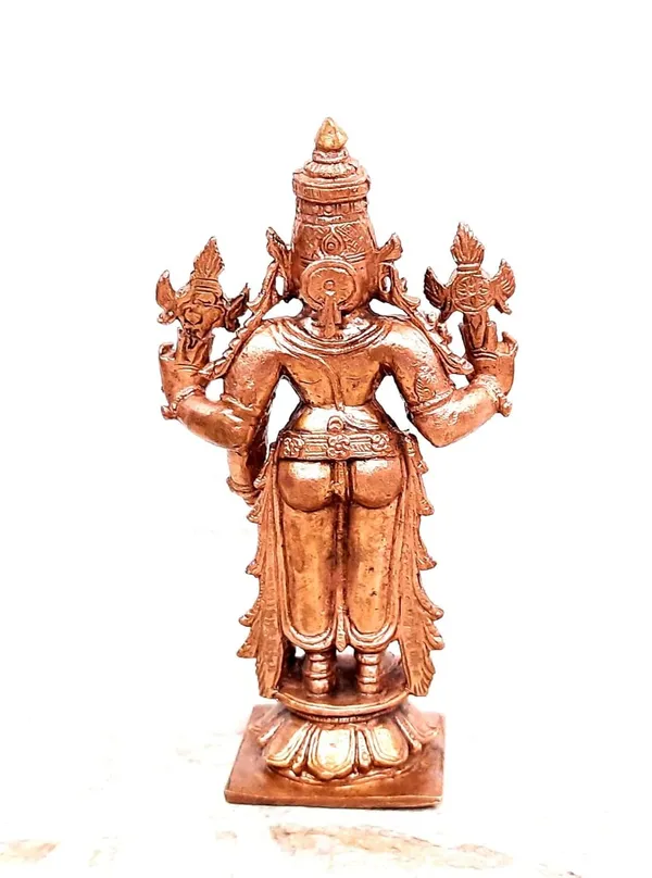 Brownish-Orange_Copper_Idols_Of_God_Srinivasa_Perumal_With_Lakshmi,_10Cm,_250_G,_Patina_Antique_Finish,_Pack_Of_1_Piece