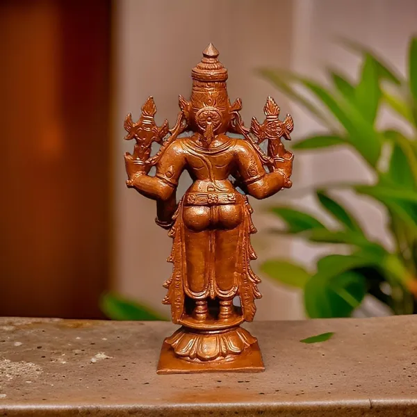 Brownish-Orange_Copper_Idols_Of_God_Srinivasa_Perumal_With_Lakshmi,_10Cm,_250_G,_Patina_Antique_Finish,_Pack_Of_1_Piece