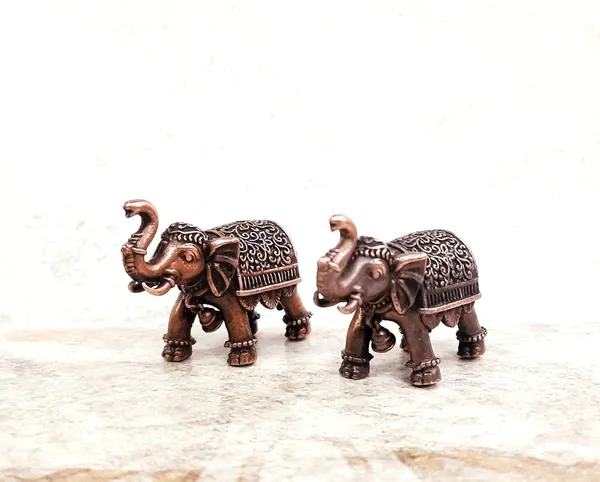 Brownish-Orange_Copper_Idols,_3.5_Cm,_Handmade_Standing_Elephant_Idol_125Gram,_Patina_Antique_Finish,_Pack_Of_1_Piece