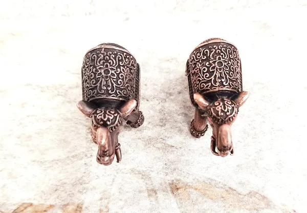 Brownish-Orange_Copper_Idols,_3.5_Cm,_Handmade_Standing_Elephant_Idol_125Gram,_Patina_Antique_Finish,_Pack_Of_1_Piece