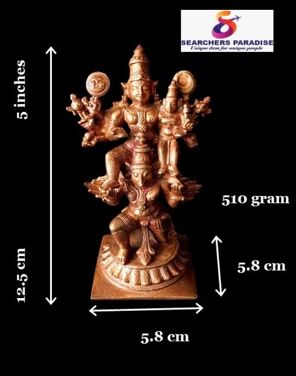 Brown_Copper_Idols_Of_God_Garuda_Vahanam_With_Perumal,_12.5_Cm,_510G,_Handmade_Pack_Of_1_Piece