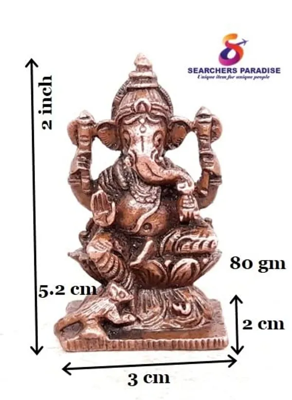 Brownish-Orange_Copper_Idols,_2_Inches,_Handmade_Ganesh,_85G,_Patina_Antique_Finish,_Pack_Of_1_Piece
