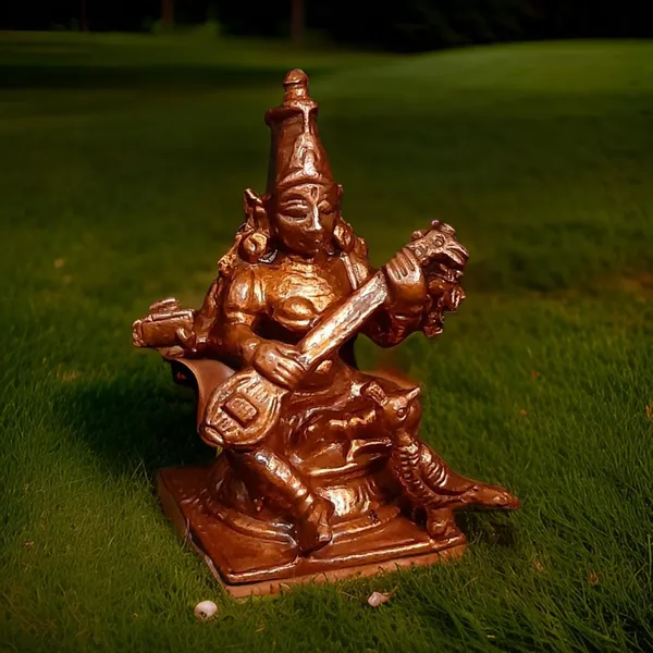 Brownish-Orange_Copper_Handmade_Goddess_Saraswathi,_1.6_Inches,_50G,_Pack_Of_1_Piece