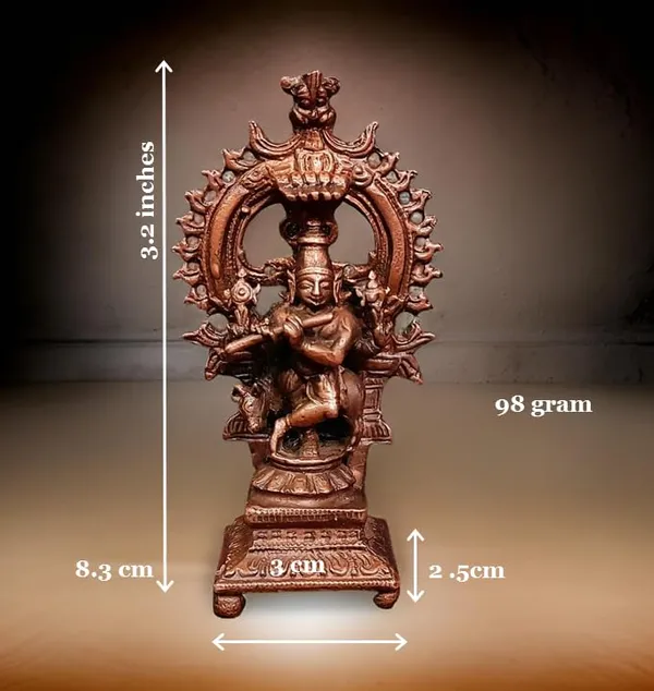 Brownish-Orange_Copper_Handmade_Venugopalaswamy,_3_Inches,_90G,_Pack_Of_2_Piece