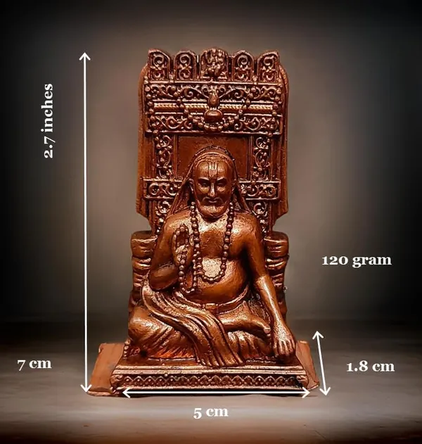 Brownish-Orange_Handmade_Sri_Raghavendra_Swamy,_2.7._Inches,_120G,_Pack_Of_1_Piece