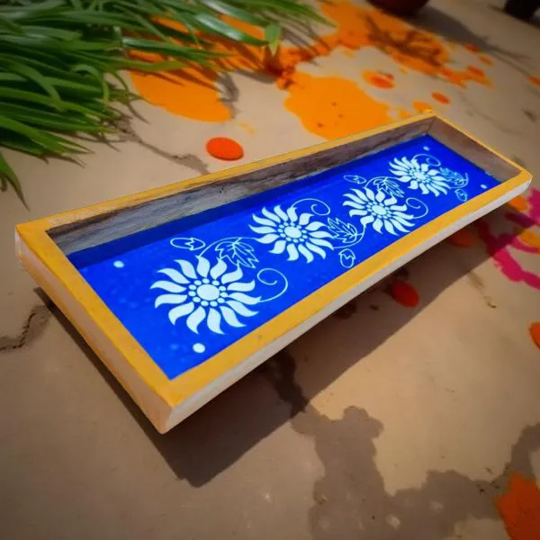 Searchers_Paradise_Sun_Flower_Border_Rangoli_Stencil_Wooden_17x5_Inches_Pack_of_1_Piece