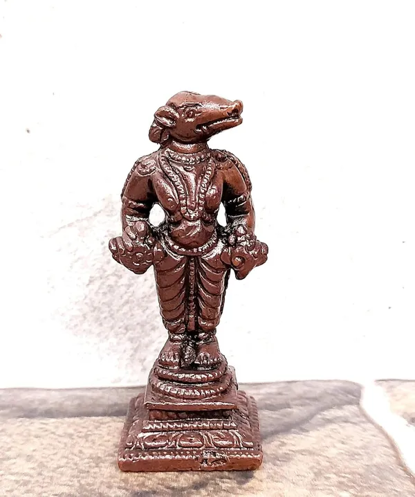 Brown_Copper_Idols_Bhoo_Varahar,_2.4_Inches,_Handmade_80G,_Pack_Of_1_Piece