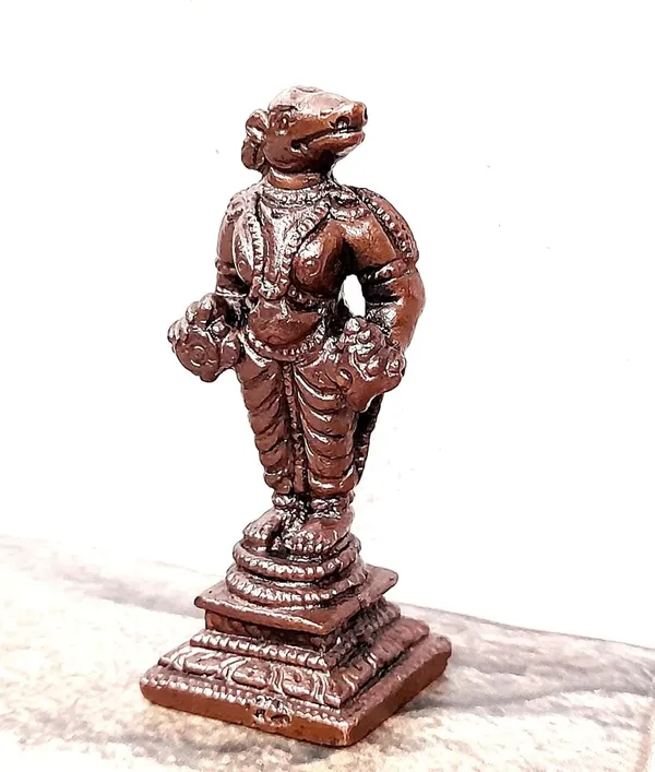 Brown_Copper_Idols_Bhoo_Varahar,_2.4_Inches,_Handmade_80G,_Pack_Of_1_Piece